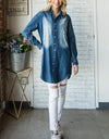 Veveret Pocketed Button Up Washed Denim Shirt