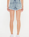 Kancan High Rise Frayed Hem Denim Shorts