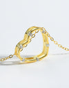 Heart Inlaid Zircon Spring Ring Closure Necklace