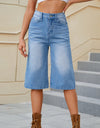 High Waist Denim Shorts with Pockets