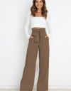 Tie Front Paperbag Wide Leg Pants