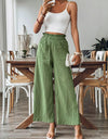 Pocketed Elastic Waist Wide Leg Pants