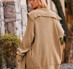 Dropped Shoulder Long Sleeve Cardigan