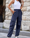 Drawstring High Waist Cargo Pants