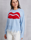 Lip Fringe Round Neck Sweater