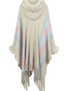 Color Block Fringe Detail Poncho