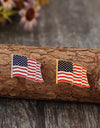 2 Piece Drip Oil US Flag Brooch