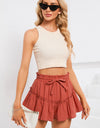 Frill Trim Tie Waist Shorts