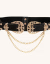 Chain Detail Double Buckle Belt