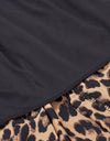 Plus Size Leopard Elastic Waist Midi Skirt