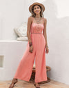 Openwork Spaghetti Strap Wide Leg Jumpsuit