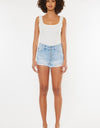 Kancan Distressed Button Fly Denim Shorts