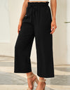 Drawstring Paperbag Waist Wide Leg Pants