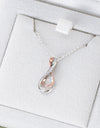 925 Sterling Silver Inlaid Moissanite Infinity Pendant Necklace