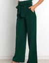 Tie Front Paperbag Wide Leg Pants