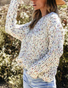 Twisted Confetti Boat Neck Sweater