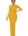 Mock Neck Long Sleeve Maxi Slim Dress