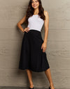 Ninexis Wide Waistband Knee Length Skirt