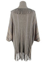 Fringe Detail Open Front Poncho