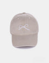 Zenana Bow Embroidered Washed Cotton Caps