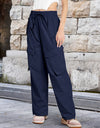 Drawstring High Waist Cargo Pants