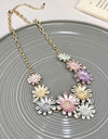 Alloy Rhinestone Daisy Necklace