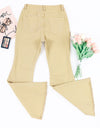 Pocketed Raw Hem Flare Jeans