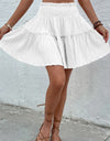 Smocked Waist Frill Trim Skirt