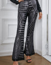 Double Take Sequin High Waist Flared Pants