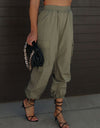 High Waist Drawstring Pants with Pockets