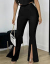 Front Slit Flare Leg Pants