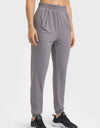 Elastic Waist Yoga Joggers with Pockets