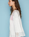 POL Open Front Lace Detail Cardigan