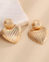 Zinc Alloy Ribbed Earrings