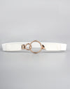 Double Ring Buckle Elastic PU Belt