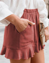 Full Size Ruffled Elastic Waist Shorts