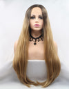 13*3" Lace Front Wigs Synthetic Long Straight 24" 130% Density