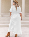 Plus Size Round Neck Half Sleeve Dress