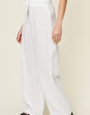 Double Take Full Size Texture Drawstring Wide Leg Pants