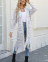 Multicolored Open Front Fringe Hem Cardigan