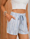 Tie Waist Wide Waistband Shorts