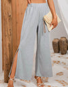 Slit Elastic Waist Pants