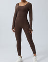 Twisted Backless Long Sleeve Jumpsuit