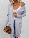 Open Front Long Sleeve Cardigan with Pockets