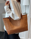 PU Leather Straps Large Tote Bag