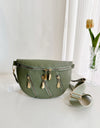 PU Leather Multi Zipper Shoulder Bag