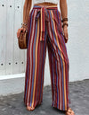 Tied Geometric Wide Leg Pants