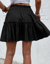 Smocked Waist Frill Trim Skirt