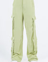 American Bazi Linen Wide Leg Cargo Pants