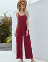 Adjustable Spaghetti Strap Jumpsuit with Pockets